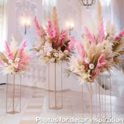 Faux Pampas Grass - 6 Stems - 48" Long - Soft Pink/Blush