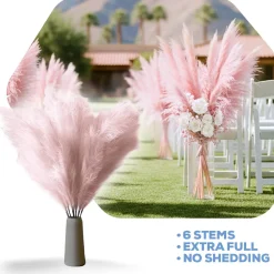 Faux Pampas Grass - 6 Stems - 48