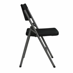 Feather XT™ Blow Molded Black Plastic Folding Chair with Black Frame