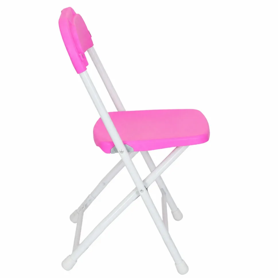 Feather XT™ Kid's Plastic Folding Chair - 220 lb Capacity - Pink