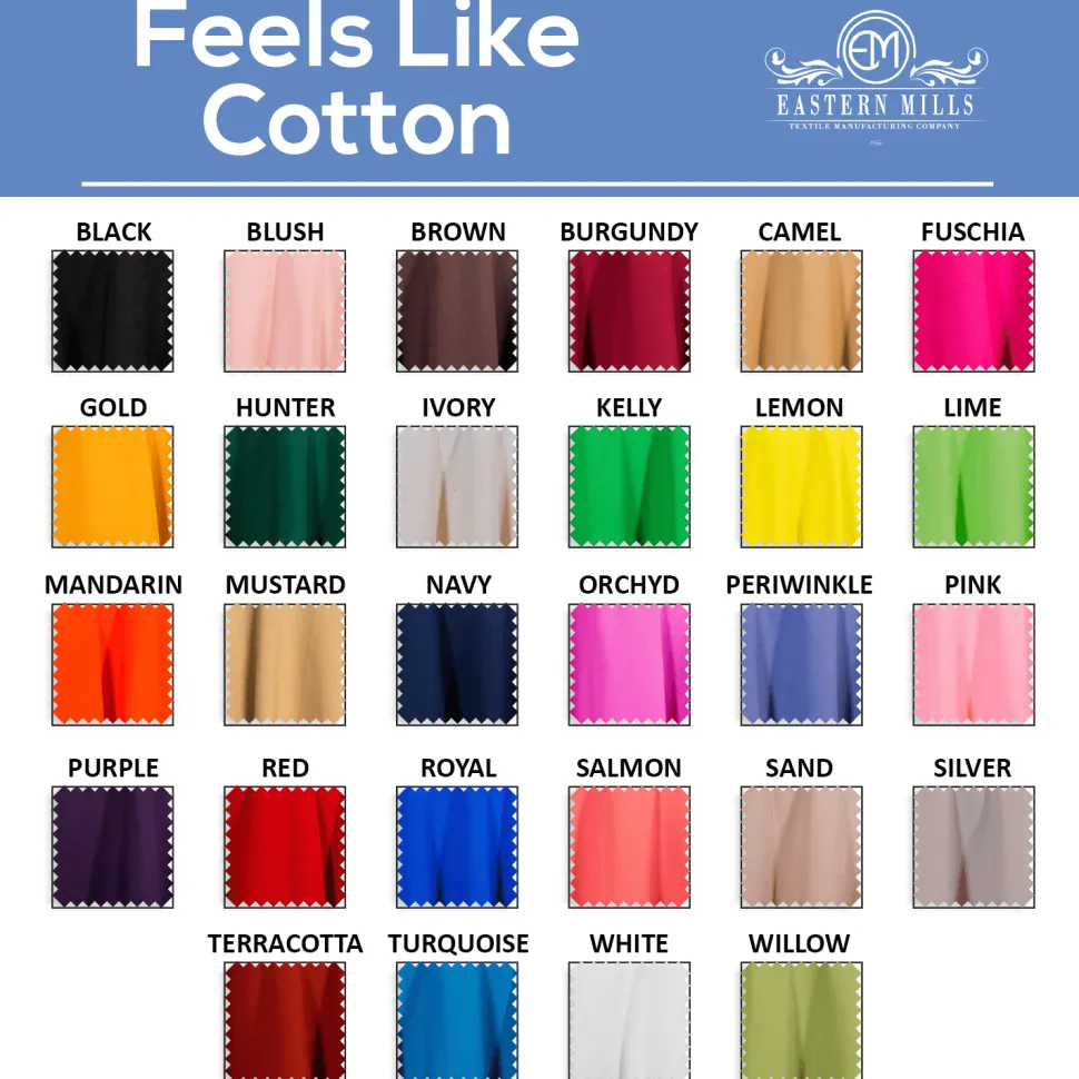 Feels Like Cotton - 100% Polyester - By The Yard -133" Width