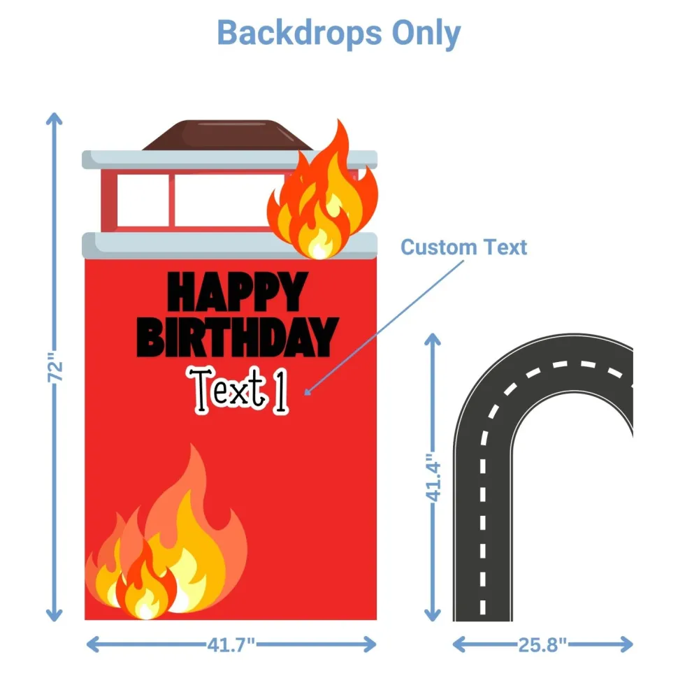 Firetruck Rescue Foam Core Birthday Backdrop Kit by PopScene™