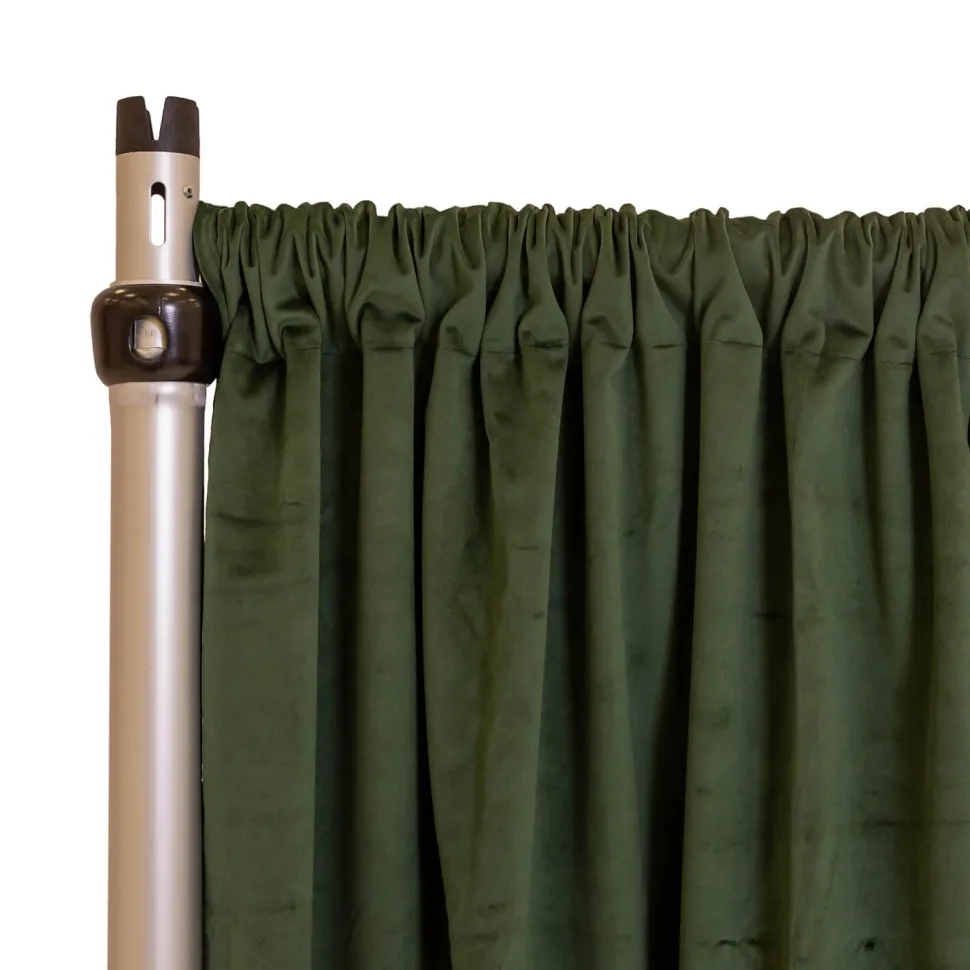 Fire Velvet (IFR) Drape w/ Sewn Rod Pocket - Emerald