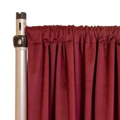 Fire Velvet (IFR) Drape w/ Sewn Rod Pocket - Cabernet