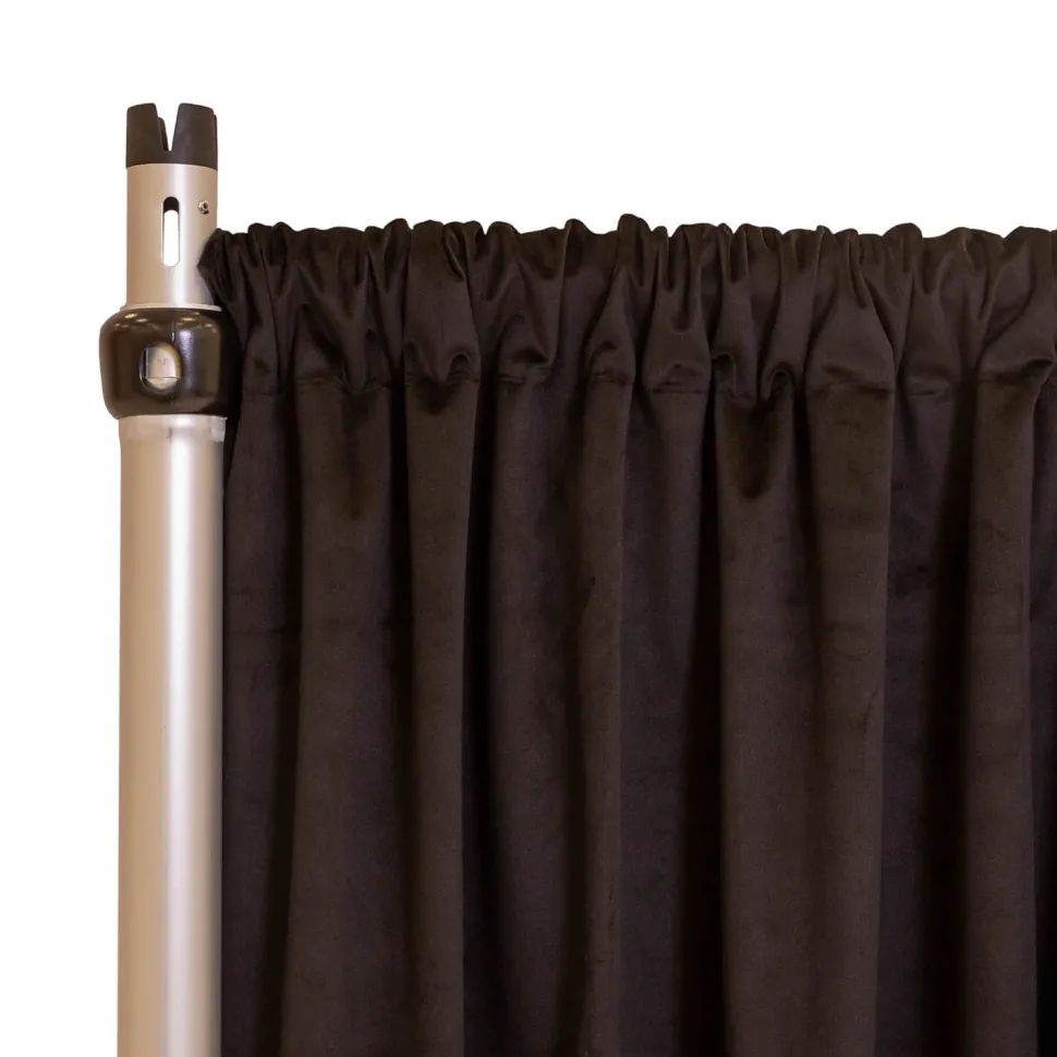 Fire Velvet (IFR) Drape w/ Sewn Rod Pocket - Black