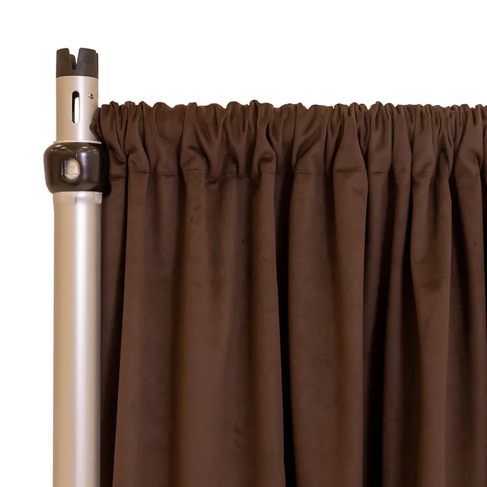 Fire Velvet (IFR) Drape w/ Sewn Rod Pocket - Brown