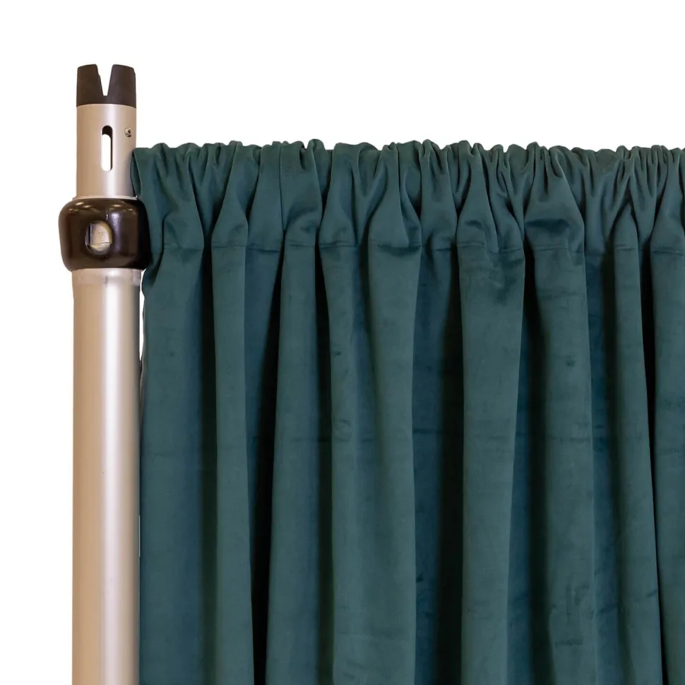 Fire Velvet (IFR) Drape w/ Sewn Rod Pocket - Teal