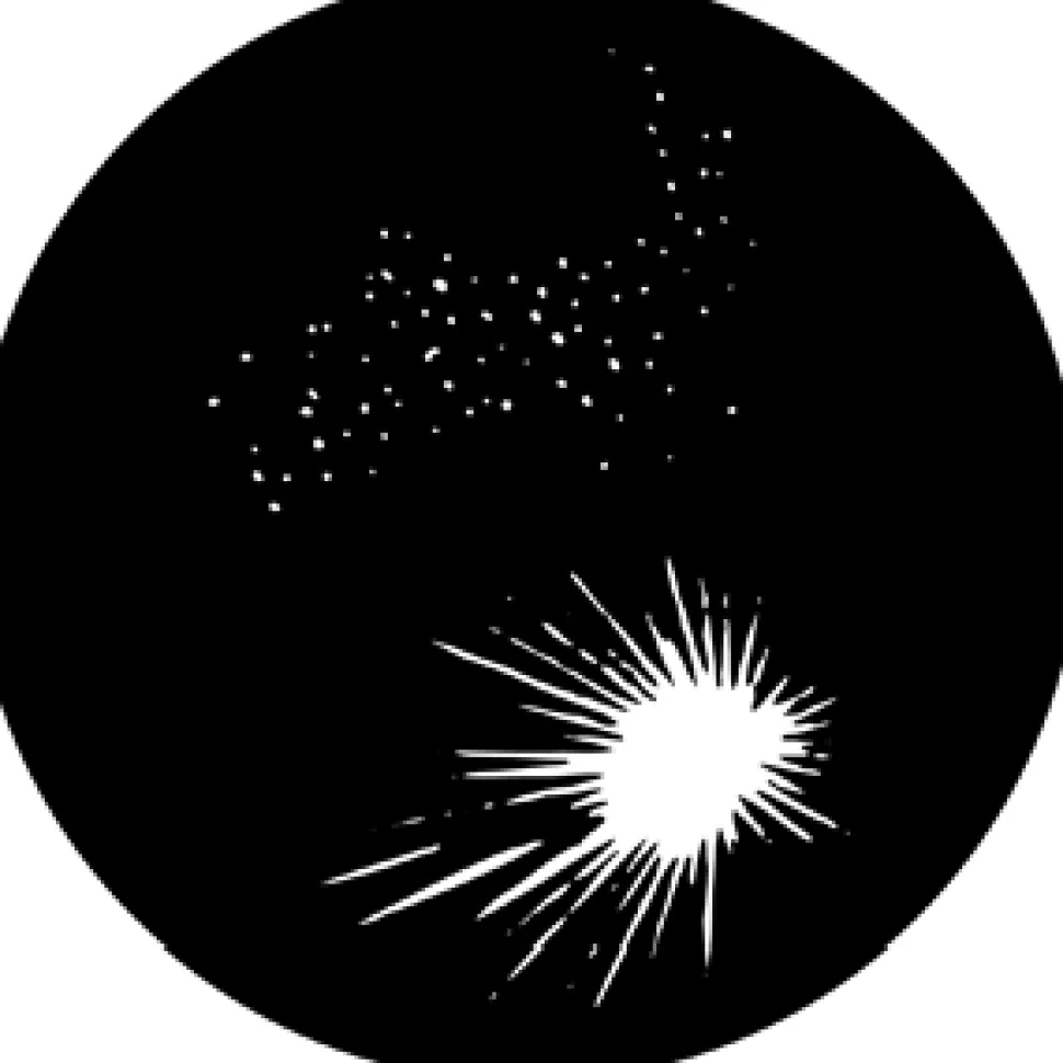 Fireworks 5A - Stock Gobo for Gobo Light Projectors - Choose your size!