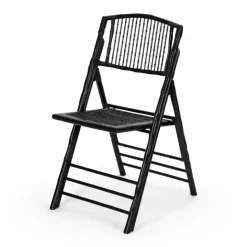 FirmFold™ Bamboo Folding Chair - Matte Black