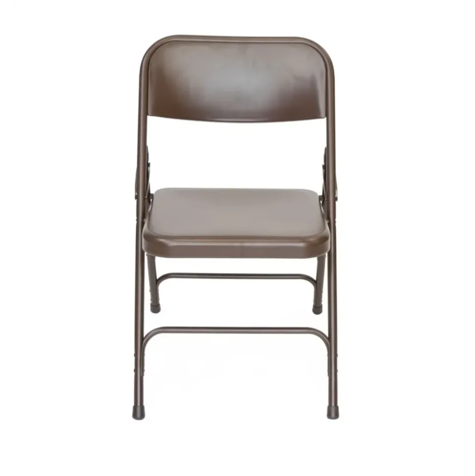 FirmFold™ Premium Triple-Braced Steel Folding Chair - Brown