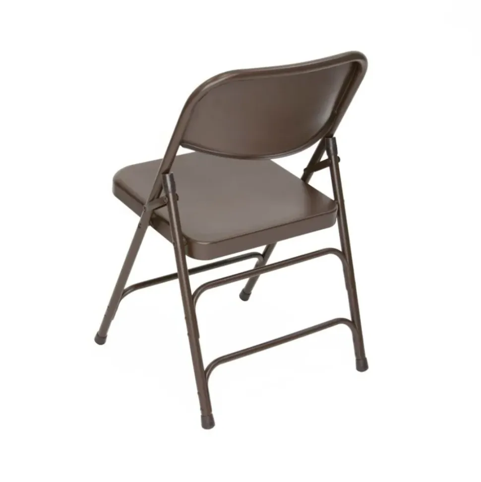 FirmFold™ Premium Triple-Braced Steel Folding Chair - Brown