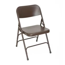 FirmFold™ Premium Triple-Braced Steel Folding Chair - Brown