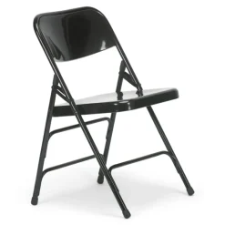 FirmFold™ Premium Triple-Braced Steel Folding Chair - Black