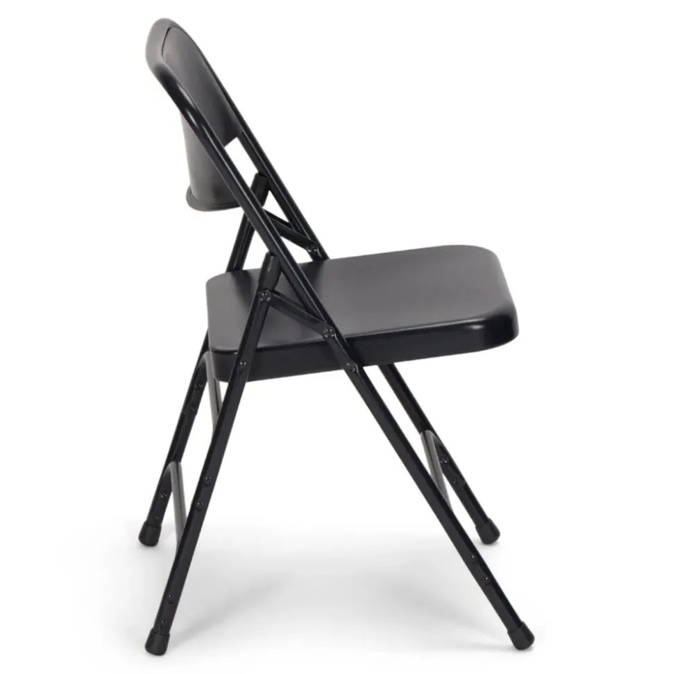 FirmFold™ Premium Triple-Braced Steel Folding Chair - Navy