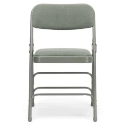 FirmFold™ Premium Triple-Braced Fabric Padded Metal Folding Chair - Grey