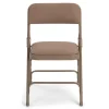 FirmFold™ Premium Triple-Braced Fabric Padded Metal Folding Chair - Beige