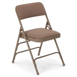 FirmFold™ Premium Triple-Braced Fabric Padded Metal Folding Chair - Beige