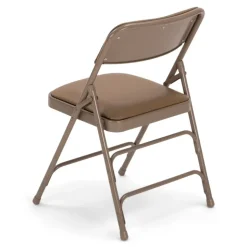 FirmFold™ Premium Triple-Braced Vinyl Padded Metal Folding Chair - Beige