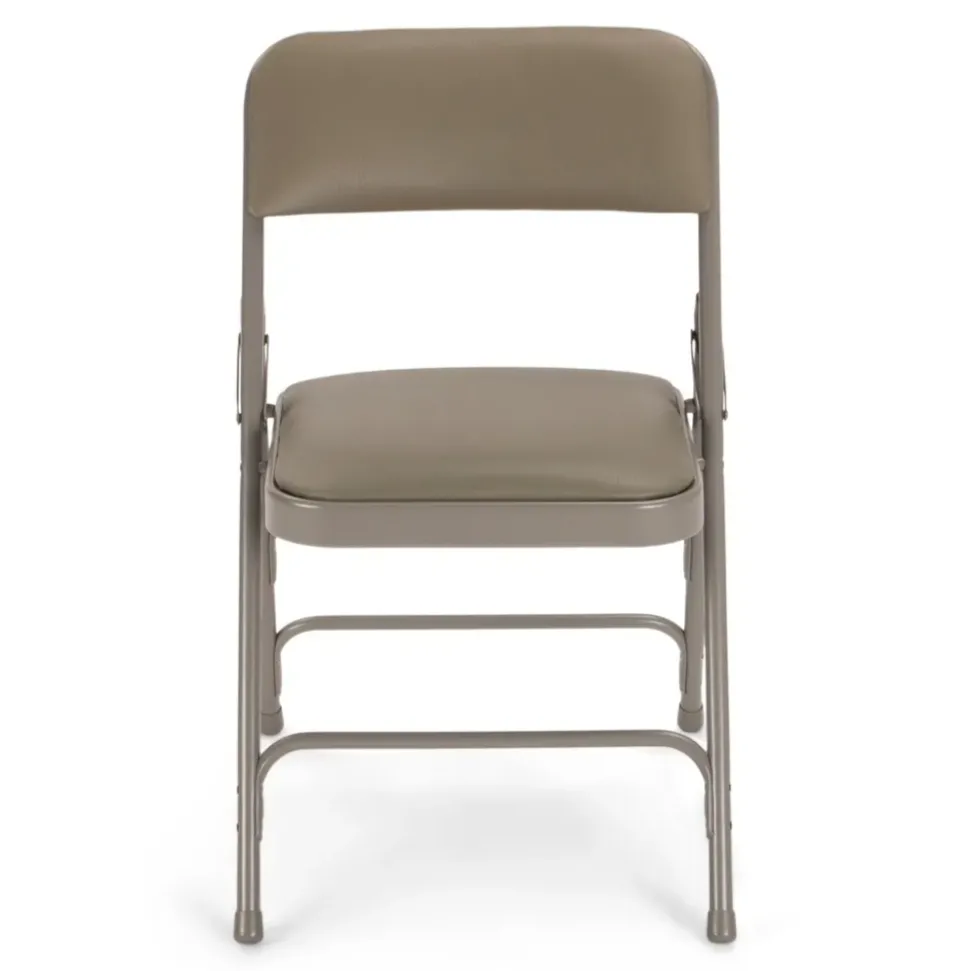 FirmFold™ Premium Triple-Braced Vinyl Padded Metal Folding Chair - Grey