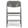 FirmFold™ Premium Triple-Braced Steel Folding Chair - Grey