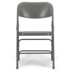 FirmFold™ Premium Triple-Braced Steel Folding Chair - Grey