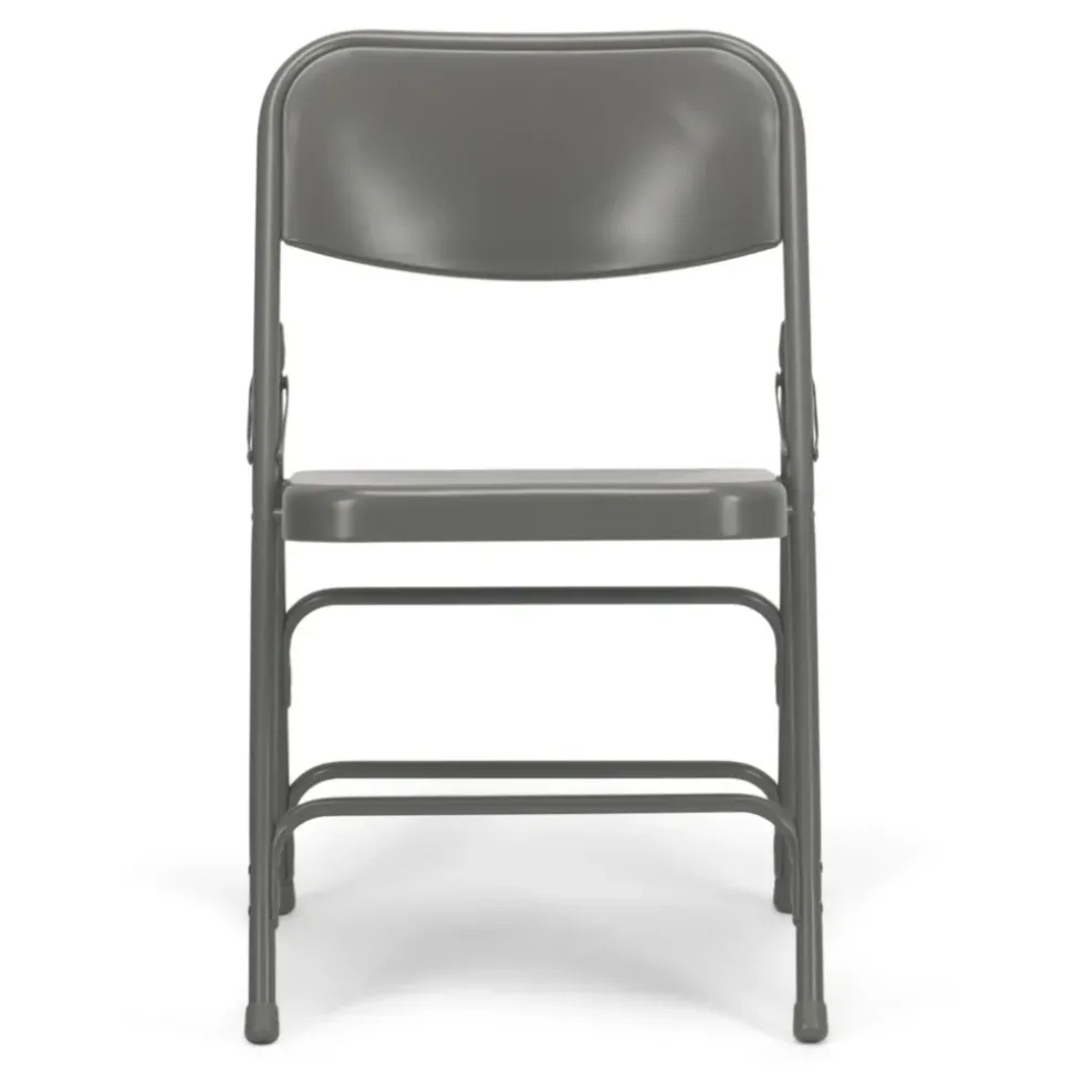 FirmFold™ Premium Triple-Braced Steel Folding Chair - Grey