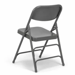 FirmFold™ Premium Triple-Braced Steel Folding Chair - Grey