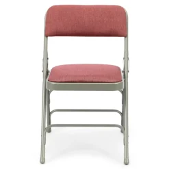 FirmFold™ Premium Triple-Braced Fabric Padded Metal Folding Chair - Cabernet