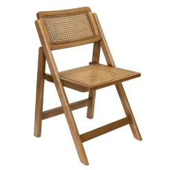 FirmFold™ Rattan Folding Chair - Dark Walnut
