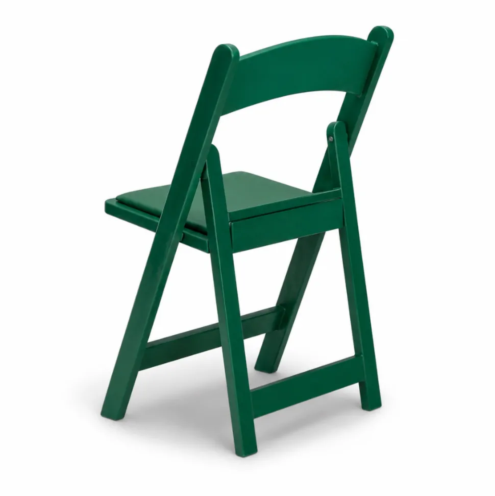 FirmFold™ Resin Folding Chair w/ Vinyl Padded Seat - 1000 lb Capacity - Green