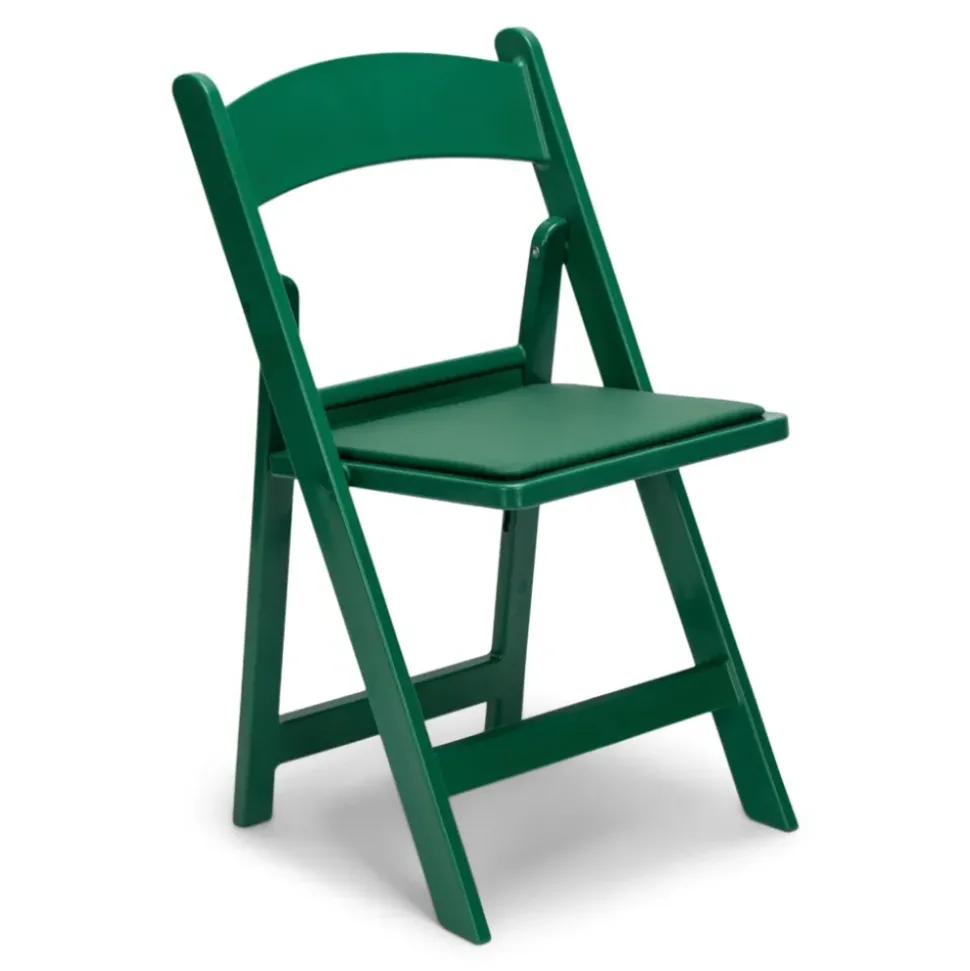 FirmFold™ Resin Folding Chair w/ Vinyl Padded Seat - 1000 lb Capacity - Green