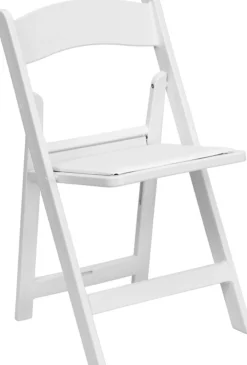 FirmFold™ Resin Folding Chair w/ Vinyl Padded Seat - 1000 lb Capacity - White