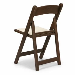 FirmFold™ Resin Folding Chair w/ Wood-Grain Aesthetic - Walnut