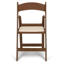 FirmFold™ Resin Folding Chair w/ Vinyl Padded Seat - 1000 lb Capacity - Brown