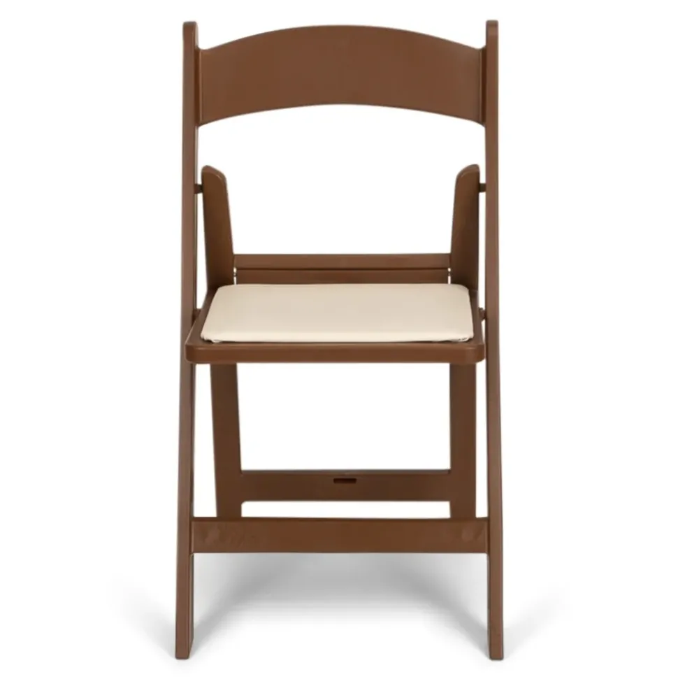 FirmFold™ Resin Folding Chair w/ Vinyl Padded Seat - 1000 lb Capacity - Brown