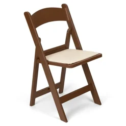 FirmFold™ Resin Folding Chair w/ Vinyl Padded Seat - 1000 lb Capacity - Brown