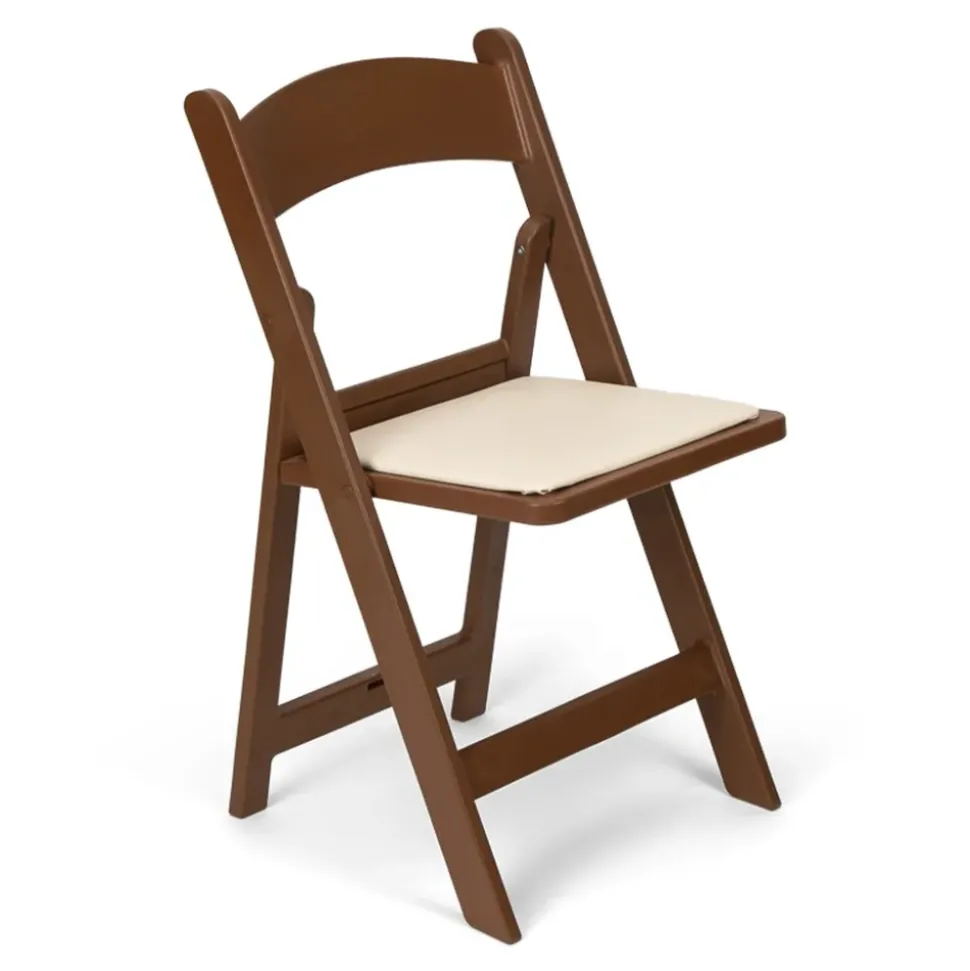 FirmFold™ Resin Folding Chair w/ Vinyl Padded Seat - 1000 lb Capacity - Brown