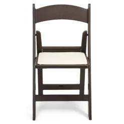 FirmFold™ Resin Folding Chair w/ Vinyl Padded Seat - 1000 lb Capacity - Dark Brown