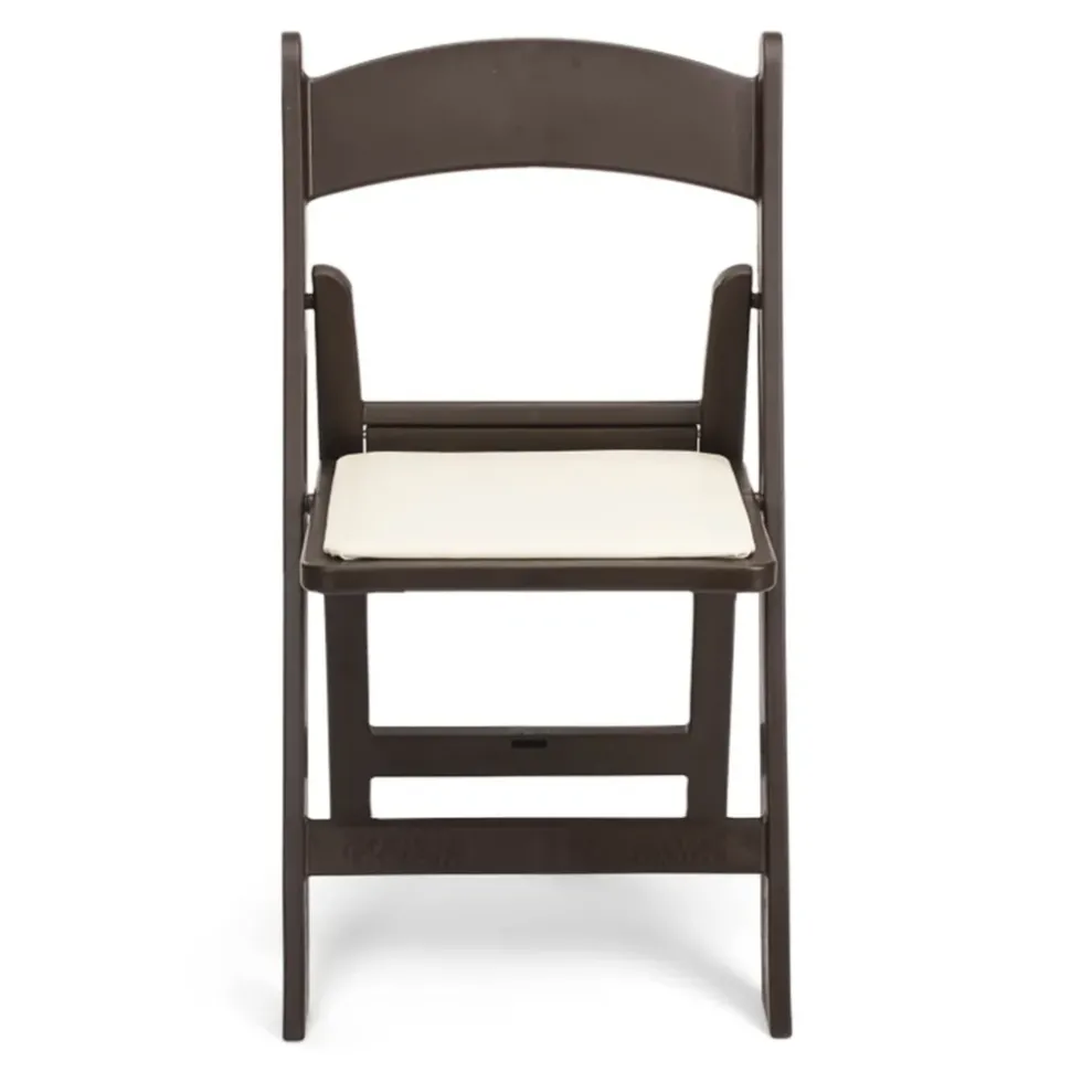 FirmFold™ Resin Folding Chair w/ Vinyl Padded Seat - 1000 lb Capacity - Dark Brown