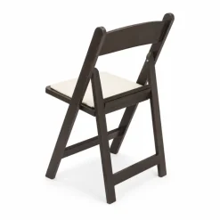 FirmFold™ Resin Folding Chair w/ Vinyl Padded Seat - 1000 lb Capacity - Dark Brown