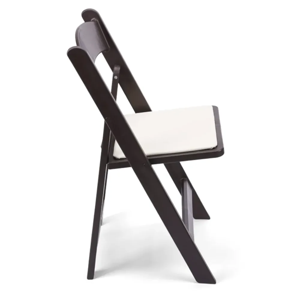 FirmFold™ Resin Folding Chair w/ Vinyl Padded Seat - 1000 lb Capacity - Dark Brown