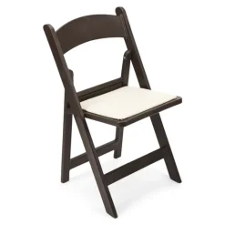 FirmFold™ Resin Folding Chair w/ Vinyl Padded Seat - 1000 lb Capacity - Dark Brown