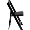 FirmFold™ Wood Folding Chair w/ Vinyl Padded Seat - Black