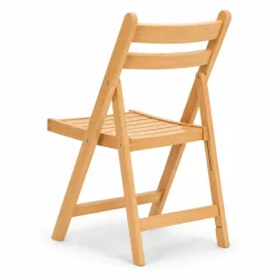 FirmFold™ Wood Slatted Folding Chair - Natural