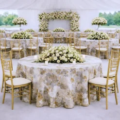 Flax Florence Jacquard Tablecloth - Multiple Size Options