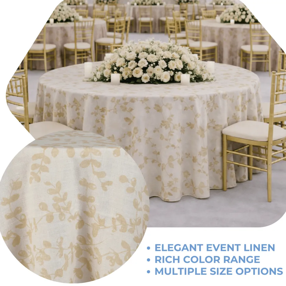 Flax Portofino Jacquard Tablecloth - Multiple Size Options