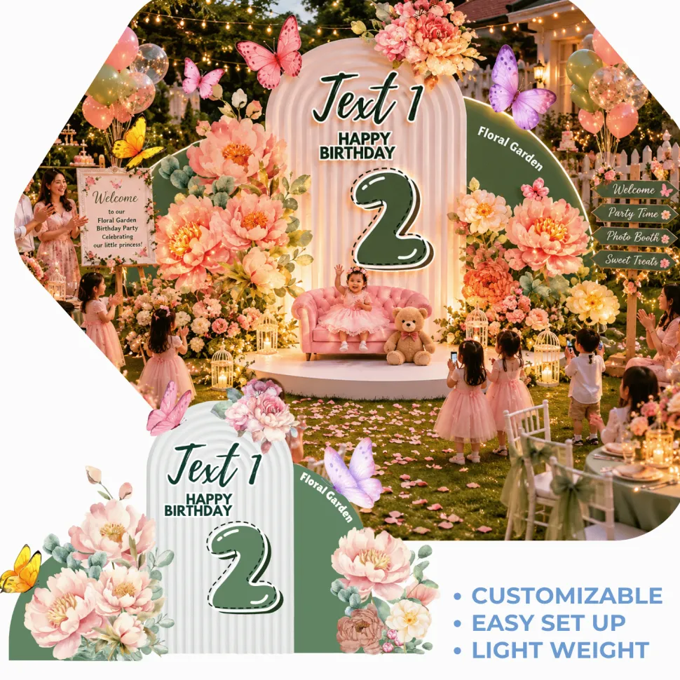 Floral Garden Foam Core Birthday Backdrop Kit by PopScene™