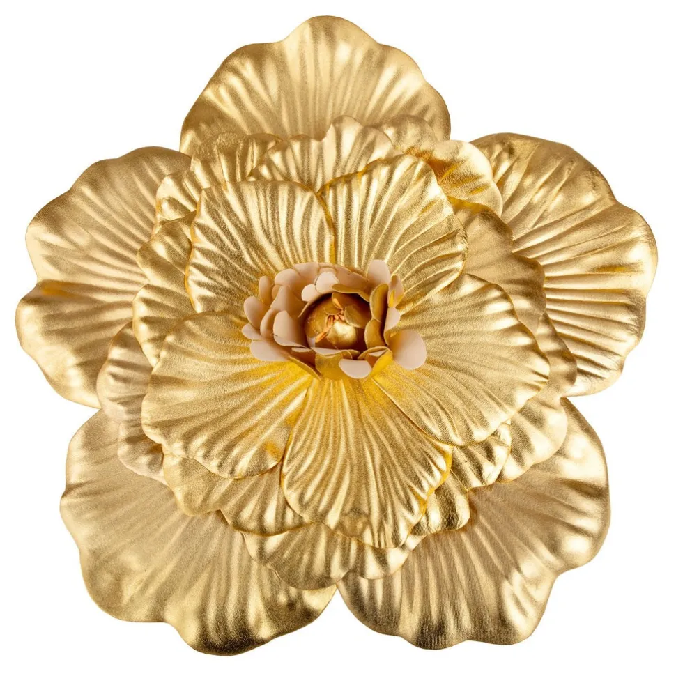 16" Foam Wedding Flower for Wall Decor, Backdrops and More - Gold
