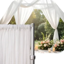 *FR* Crushed Sheer Voile Curtain Panel by Eastern Mills w/ 4