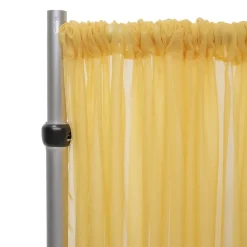 *FR* Crushed Sheer Voile Curtain Panel by Eastern Mills w/ 4" Pockets - 10ft Wide - Butter Yellow